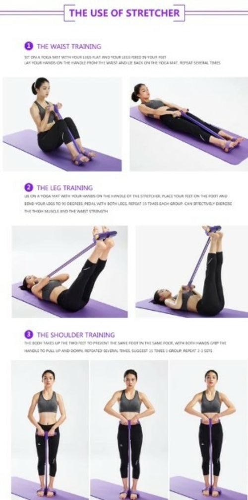Elástico de Resistência com Pedal – Treino Completo em Casa