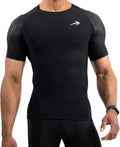 Men'S Compression Shirt - Athletic Base Layer for Workouts Running Dry Fit Athletic Training Black Large